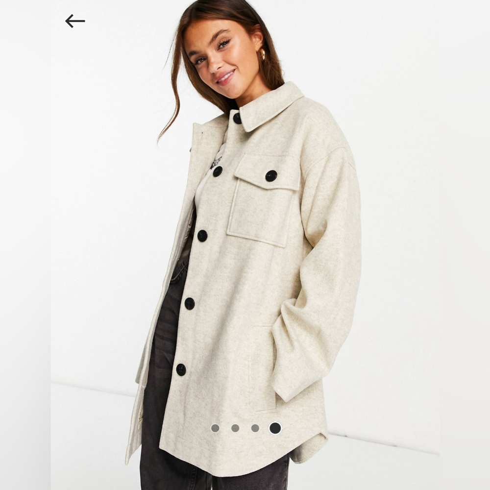 NWT ASOS DESIGN belted shacket in cream